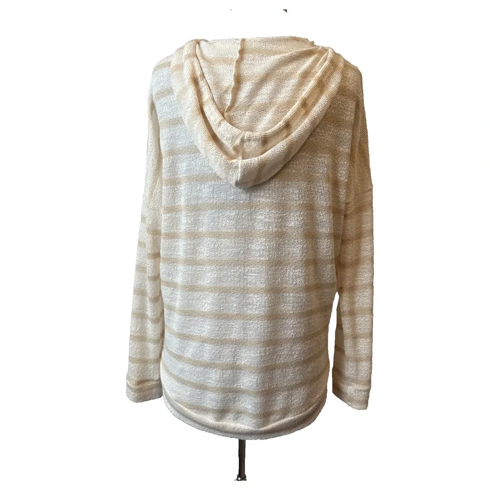 Enti‎ Women's M Boho Lightweight Open Knit Hoodie Sweater Beach Coastal Travel - Picture 3 of 7